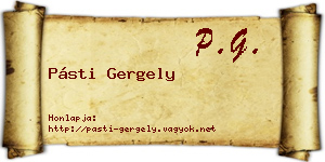 Pásti Gergely névjegykártya